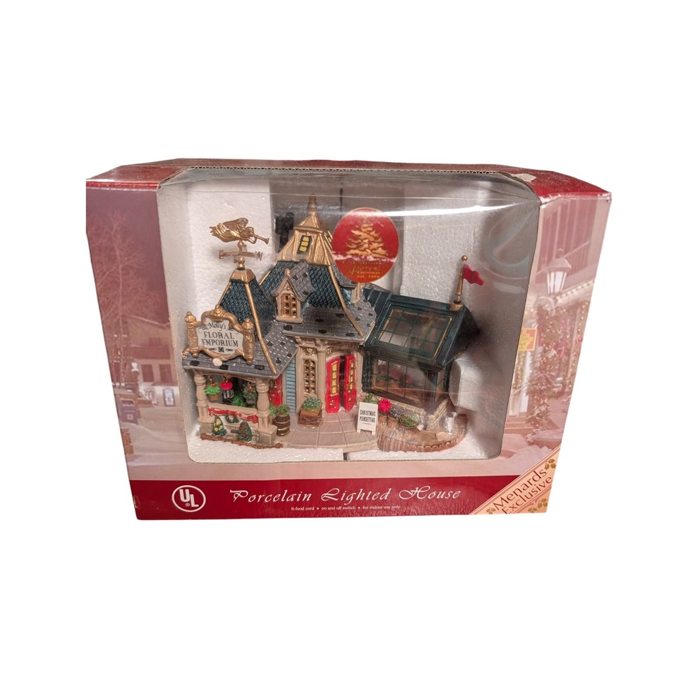 Mollys Floral Emporium Porcelain Lighted House Menards Exclusive Christmas lemax